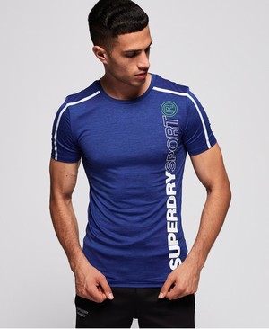 Superdry Athletic Core Férfi Pólók Kék | ZNBYK1532